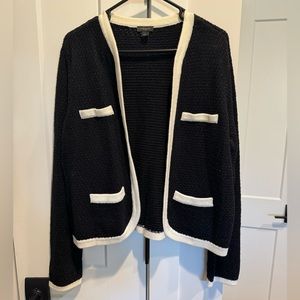 NEW, NEVER WORN Ann Taylor Black & White Sweater Jacket - L